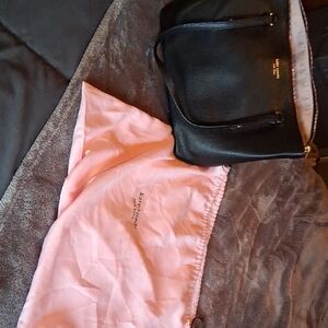 Kate Spade Black Leather Tote with Gold Details